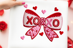 Crochet Yarn Valentine Xoxo Bow Clipart Product Image 1