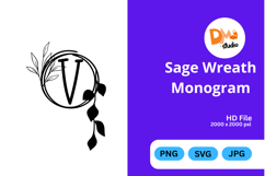 Sage Wreath Monogram Product Image 1
