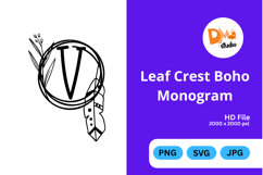 Leaf Crest Boho Monogram - Hand Drawn Botanical Letters Product Image 1