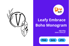 Leafy Embrace Boho Monogram Product Image 1