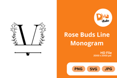 Rose Buds Line Monogram Product Image 1