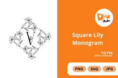 Square Lily Monogram Product Image 1