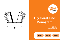 Lily Floral Line Monogram Product Image 1