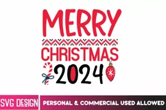 Merry Christmas 2024 SVG Cut File,Merry ChristmasSublimation Product Image 1