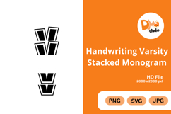 Handwriting Varsity Stacked Monogram Product Image 1