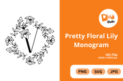 Pretty Floral Lily Monogram Product Image 1