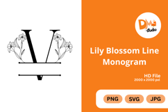 Lily Blossom Line Monogram Product Image 1
