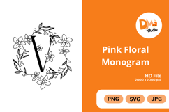 Pink Floral Monogram Product Image 1