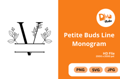 Petite Buds Line Monogram Product Image 1