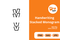 Handwriting Stacked Monogram Product Image 1
