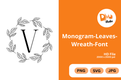 Monogram Leaves Wreath Font Product Image 1