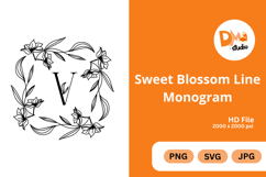 Sweet Blossom Line Monogram Product Image 1