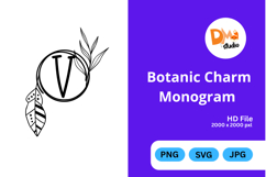 Botanic Charm Monogram -Elegant Floral Letters SVG, PNG, JPG Product Image 1