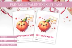 Sweet Peach Valentine&#039;s Gift Tags - &#039;I aPeachiate You&#039; Product Image 1