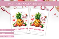 Tropical Pineapple Valentine&#039;s Tags - &#039;Pine-ing for You&#039; Product Image 1