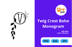Twig Crest Boho Monogram Product Image 1