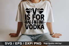 V is for Valentine Vodka SVG - Anti Valentine's Day Design Product Image 1