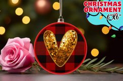 Red Plaid Pattern Magic with Faux Glitter V Letter Product Image 1