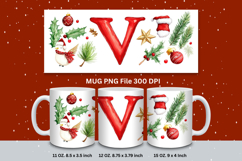 Christmas Mug Customizable Custom Winter Coffee Cup Letter V Product Image 1