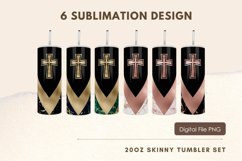 20oz V Split Marble Glitter Jesus Cross Tumbler Wrap Set6 Product Image 1