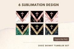 20oz V Split Marble Glitter Jesus Cross Tumbler Wrap Set6 Product Image 2