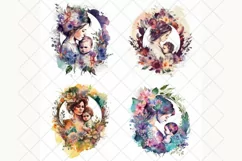 Mom & Baby |Mother's Day Watercolor illustration 4 clipart Product Image 2