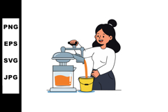 Woman using manual juicer to extract fresh juice in kitchen Product Image 1