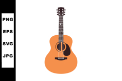 Acoustic guitar vector illustration with orange body and bro Product Image 1