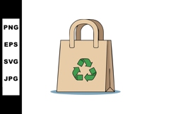 Reusable shopping bag with green recycle symbol eco friendly Product Image 1