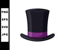 Black top hat with purple ribbon stylish vintage accessory v Product Image 1