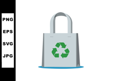 Reusable Shopping Bag with Green Recycling Symbol Eco-Friend Product Image 1