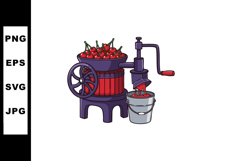 Cherry juice extractor with manual crank vintage style vecto Product Image 1