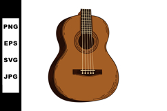 Acoustic guitar musical instrument vector illustration in br Product Image 1