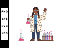 Female scientist holding flask with bubbling liquid in labor Product Image 1
