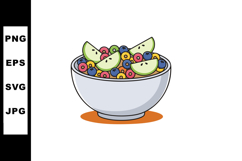 Bowl of colorful cereal with apple slices healthy breakfast Product Image 1