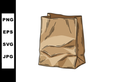 Brown Paper Bag Vector Illustration for Packaging and Carryi Product Image 1
