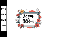 Floral Frame Surrounding Zoom and Bloom Text with Colorful F Product Image 1