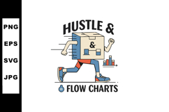 Hustle and flow charts concept with running cardboard box ch Product Image 1