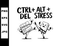 Keyboard keys ctrl alt del fighting stress cartoon vector il Product Image 1