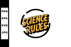 Science Rules bold text with black circular frame vector ill Product Image 1