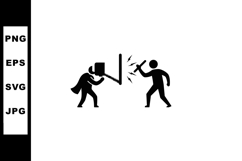 Welding worker and hammering worker silhouette vector illust Product Image 1