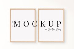 Neutral Wood Frame Mockup, Boho 2 Frames Mockup Product Image 1
