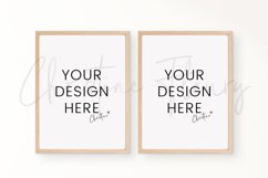 Neutral Wood Frame Mockup, Boho 2 Frames Mockup Product Image 3