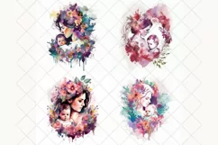 Mom & Baby |Mother's Day Watercolor illustration 4 clipart Product Image 2