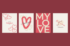 Valentine's Day Card or Poster Set with Hand Drawn Hearts Product Image 1