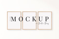 Neutral Wood Frame Mockup, Boho 3Frames Mockup Product Image 1