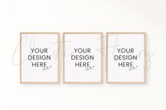 Neutral Wood Frame Mockup, Boho 3Frames Mockup Product Image 3