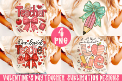 Teacher Valentine's Day PNG, Teacher Gift PNG, Love Teacher Product Image 1