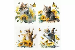 Sunflower cats Breed Watercolor Sublimation | Cat watercolor Product Image 4