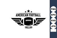 American football vintage emblem with winged ball and stars Product Image 1